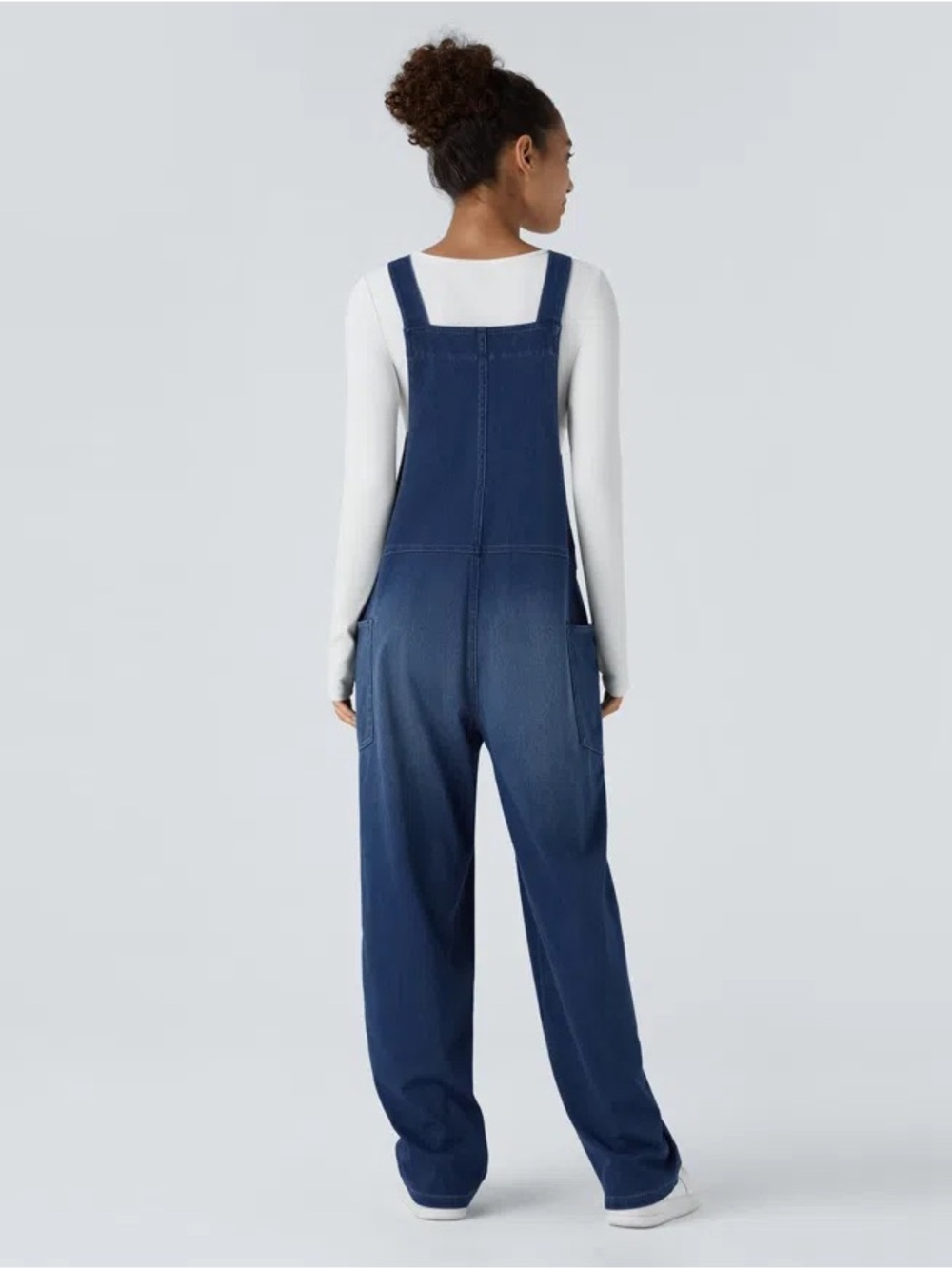 Halara Flex™ V Neck Pocket Washed Denim Casual Overalls - Picture 2 of 8